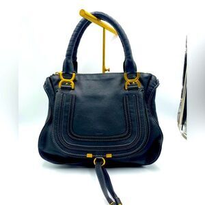 Auth Chloe Black Marcie Medium Satchel Preloved Excellent